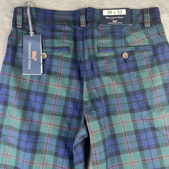 Vineyard Vines Pants Mens 28x32 Charleston Green Breaker Pant Holiday Tartan - Picture 14 of 15